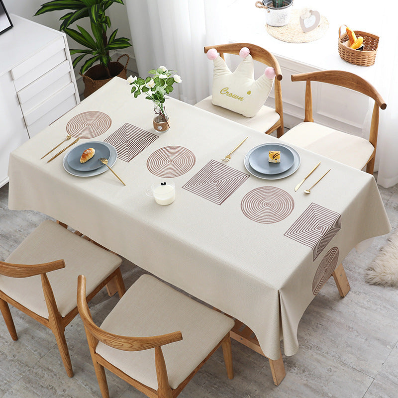 1pc Tablecloth And Scald-Proof PVC Coffee Table Pad Rectangular Household Padded Table Tablecloth Wash-Free And -Perfect for Outdoor Activities in Spring And Summer, Home Kitchen Decoration And Holiday Parti Christmas, Valentine's Day, New Year