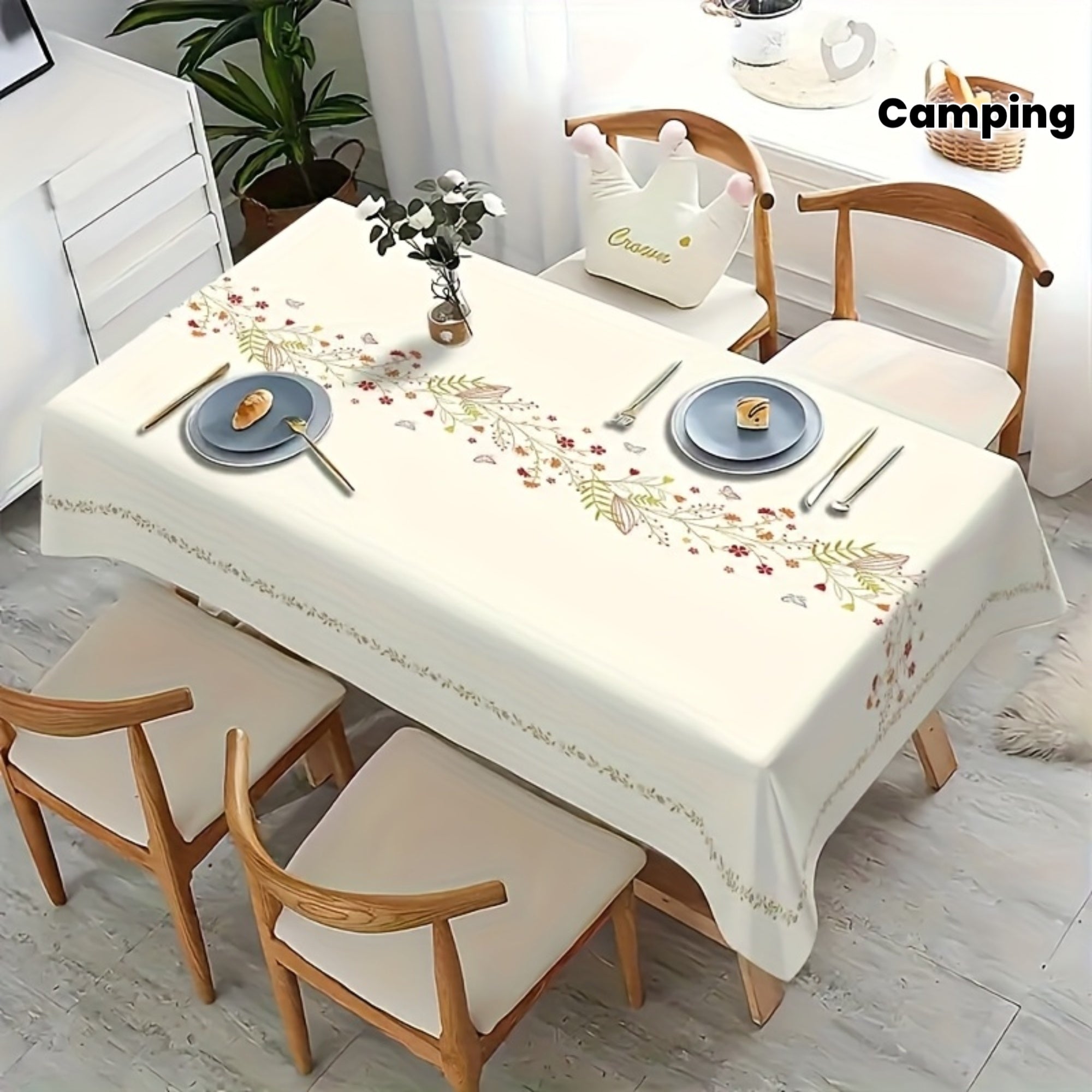 1pc Rectangular Tablecloth | Suitable for Spring and Summer Dining, Indoor and Outdoor Use, Essential for Holiday Parties, Camping, Home Kitchen and Restaurant Decoration 51X7056X8356X103 Inch