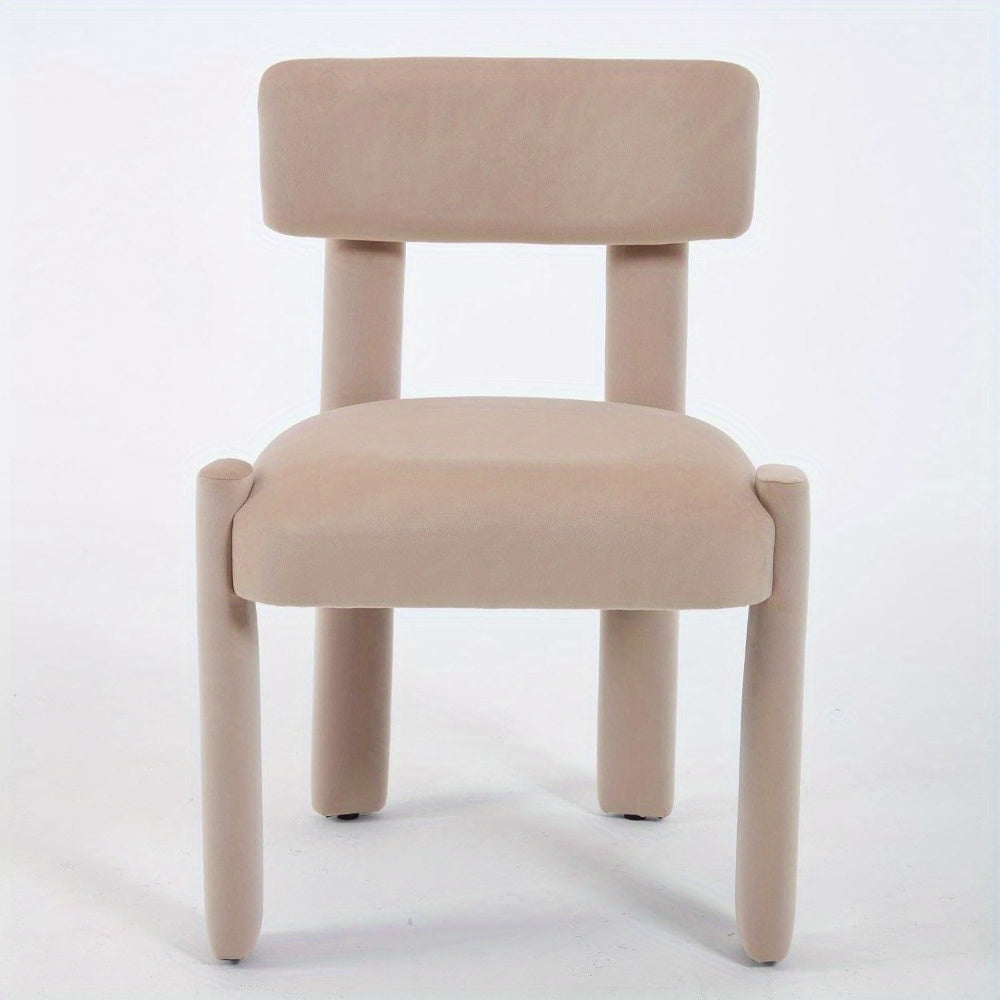 Set of 2 Comfortable Modern Dining Chairs, Armless Upholstered Side Chairs with Back for Dining Room, Living Room, Home Office