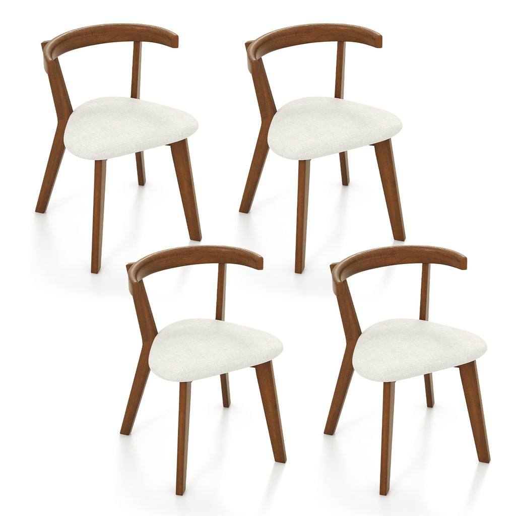 MULTIGOT Wood Dining Chair Set of 2\u002F 4, Space-Saving Hanging Upholstered Kitchen Chairs w\u002F Padded Seat & Curved Back, Farmhouse Armless Side Chairs for Living Room Dining Room Apartment