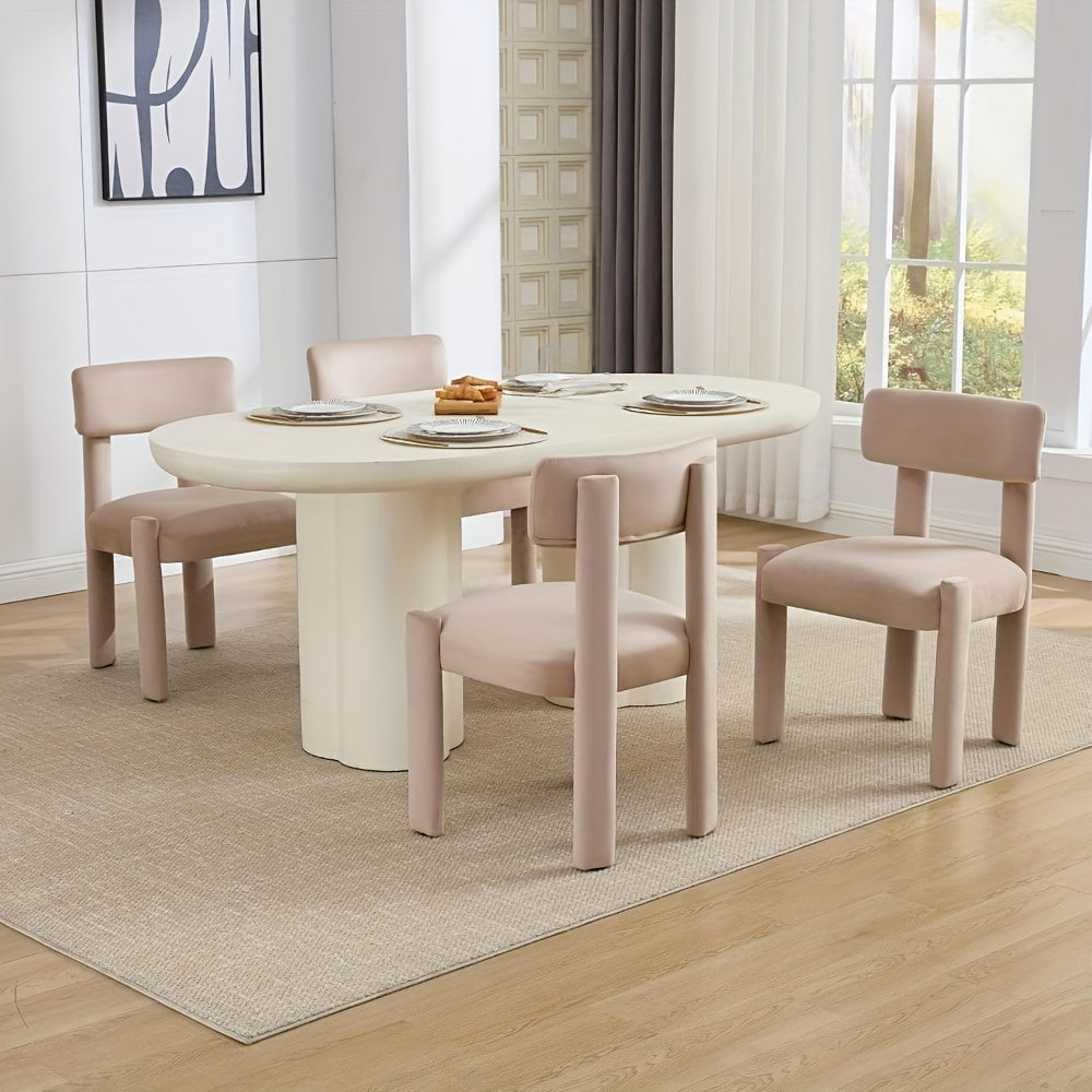 Set of 2 Comfortable Modern Dining Chairs, Armless Upholstered Side Chairs with Back for Dining Room, Living Room, Home Office